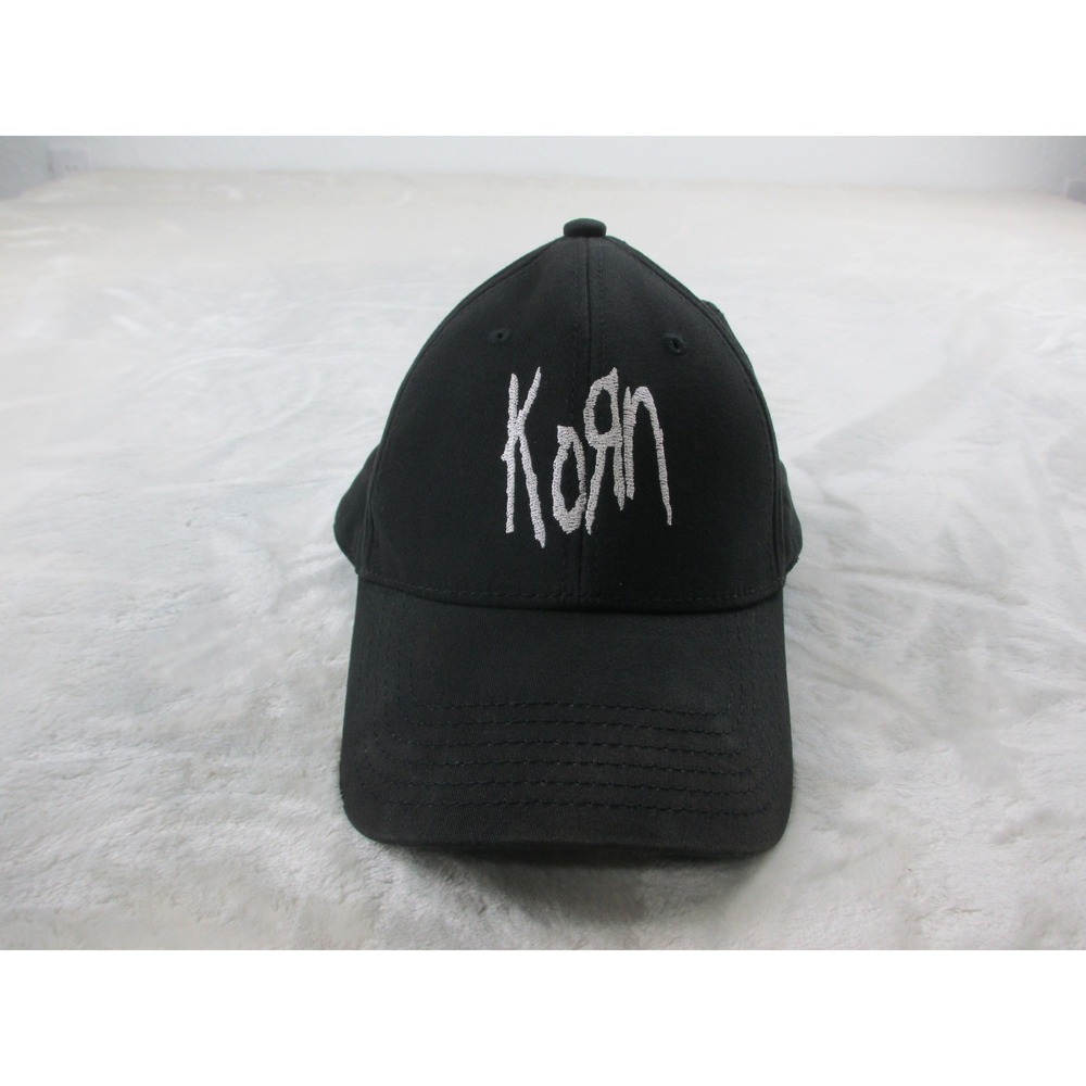 Korn Hat Cap Mens Large/ Extra Large Black Fitted Rock Music*